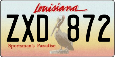 LA license plate ZXD872