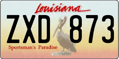 LA license plate ZXD873