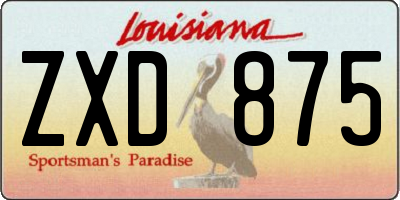 LA license plate ZXD875