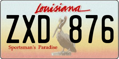 LA license plate ZXD876