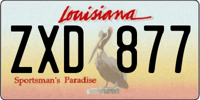 LA license plate ZXD877