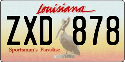 LA license plate ZXD878