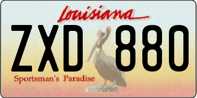 LA license plate ZXD880