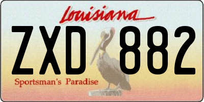 LA license plate ZXD882