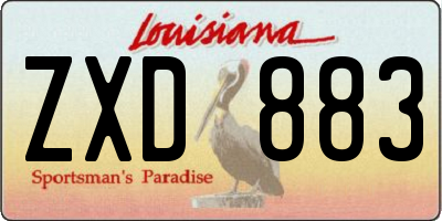 LA license plate ZXD883