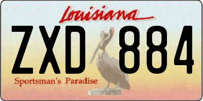 LA license plate ZXD884