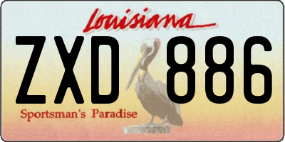 LA license plate ZXD886