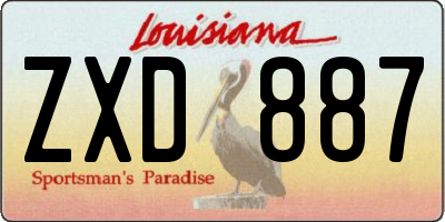 LA license plate ZXD887