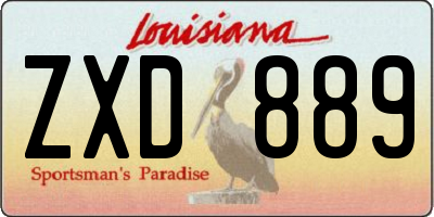 LA license plate ZXD889