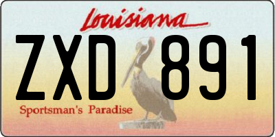 LA license plate ZXD891