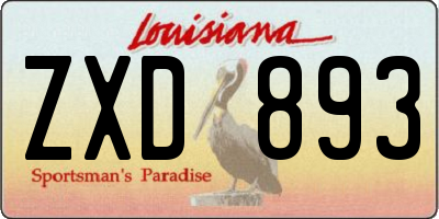 LA license plate ZXD893