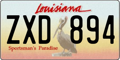 LA license plate ZXD894