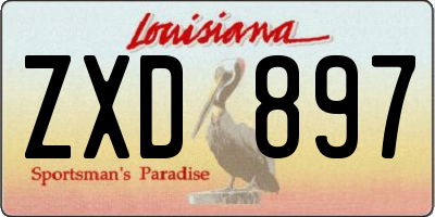 LA license plate ZXD897