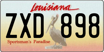 LA license plate ZXD898