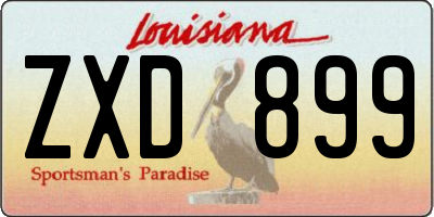 LA license plate ZXD899