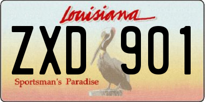 LA license plate ZXD901