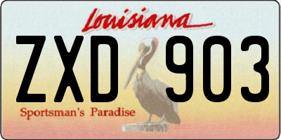 LA license plate ZXD903