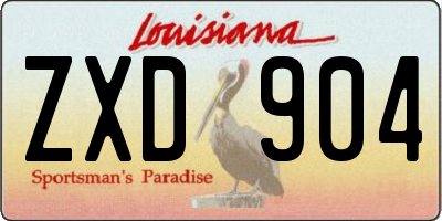 LA license plate ZXD904