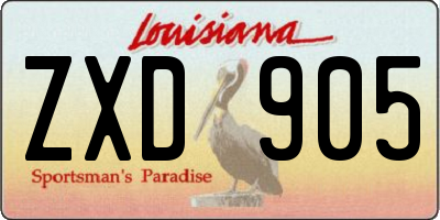 LA license plate ZXD905