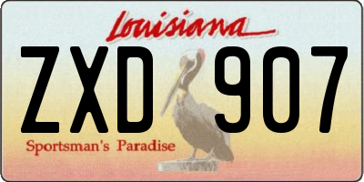 LA license plate ZXD907