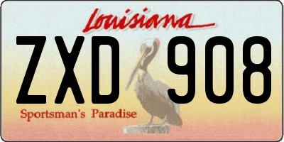 LA license plate ZXD908