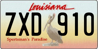 LA license plate ZXD910