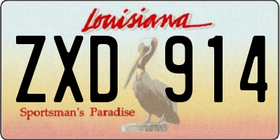 LA license plate ZXD914