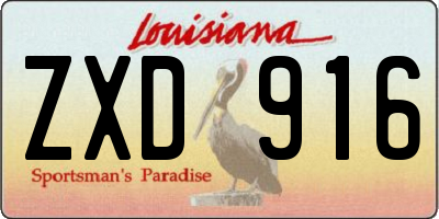 LA license plate ZXD916