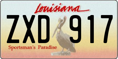 LA license plate ZXD917