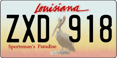 LA license plate ZXD918