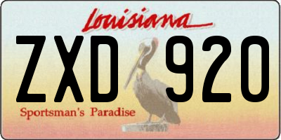 LA license plate ZXD920