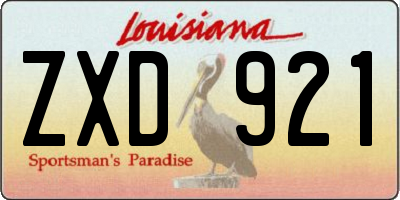 LA license plate ZXD921