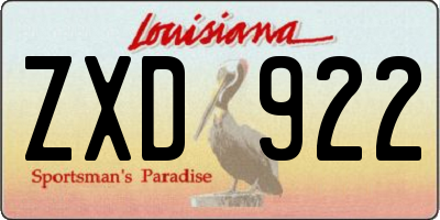 LA license plate ZXD922