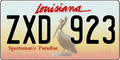 LA license plate ZXD923