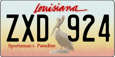 LA license plate ZXD924