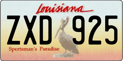 LA license plate ZXD925