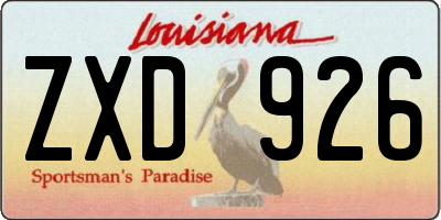 LA license plate ZXD926