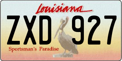 LA license plate ZXD927