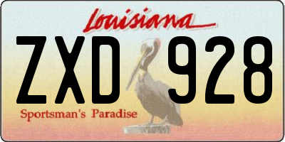 LA license plate ZXD928