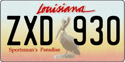 LA license plate ZXD930