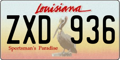 LA license plate ZXD936