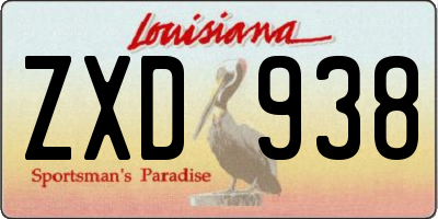 LA license plate ZXD938