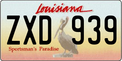 LA license plate ZXD939