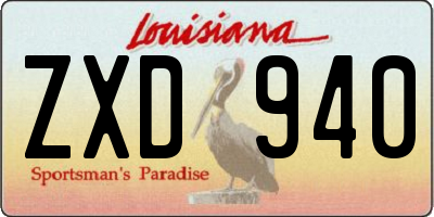 LA license plate ZXD940