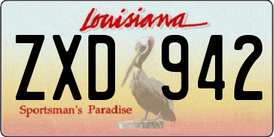 LA license plate ZXD942