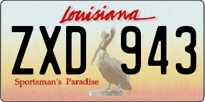 LA license plate ZXD943