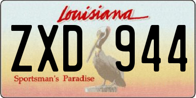 LA license plate ZXD944