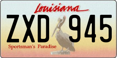 LA license plate ZXD945