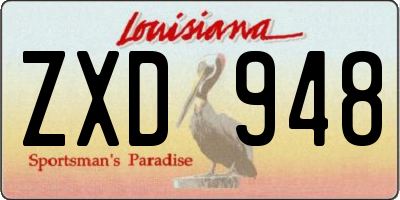 LA license plate ZXD948