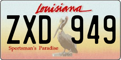 LA license plate ZXD949